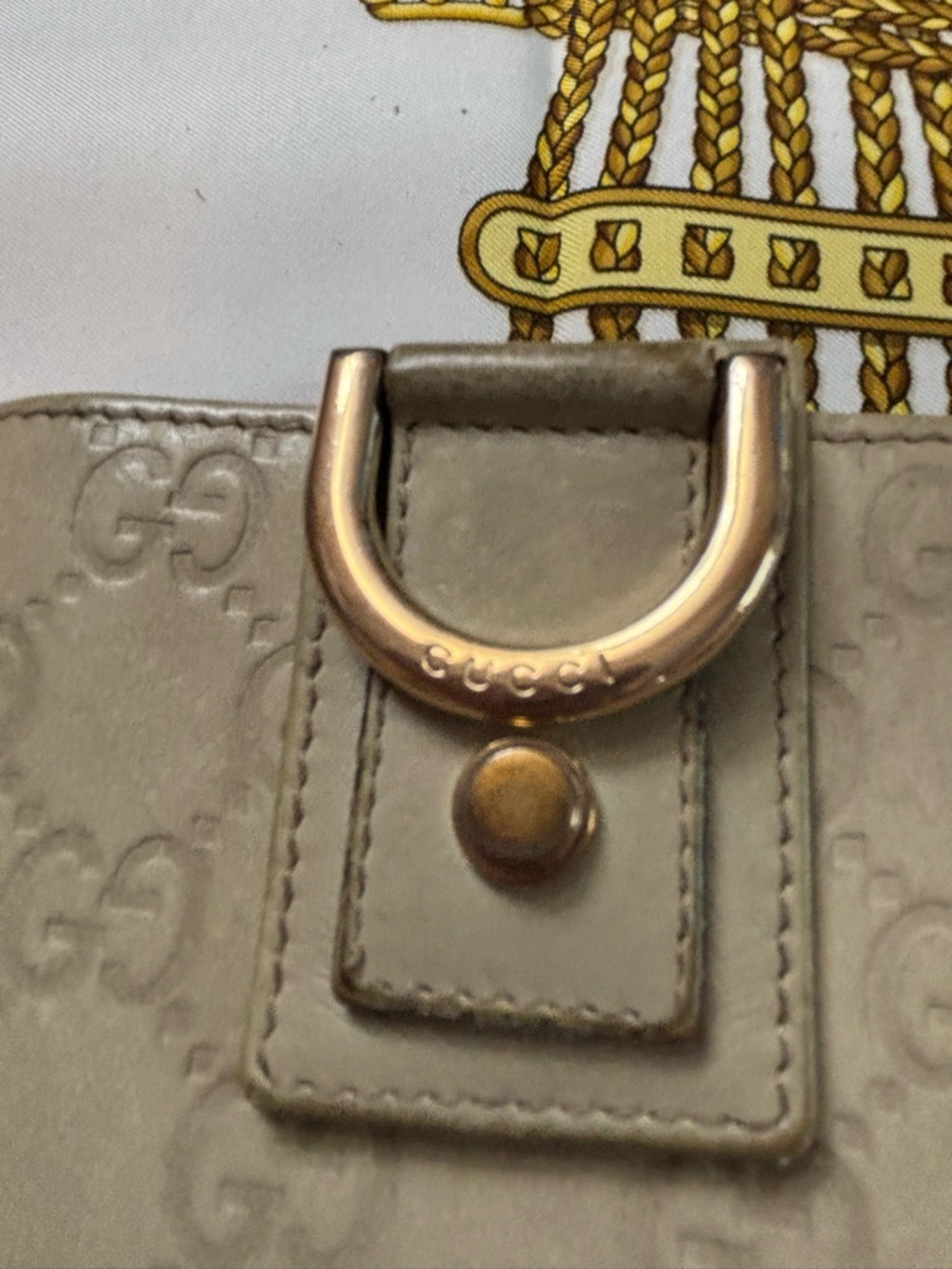 Authentic Gucci Abbey D-Ring Compact Wallet Metallic Guccissima Leather - Picture 9 of 11